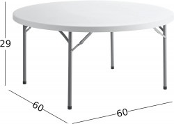 51qBIY5LpWL. AC SL1500 1706210612 60" Round White Plastic Folding Table