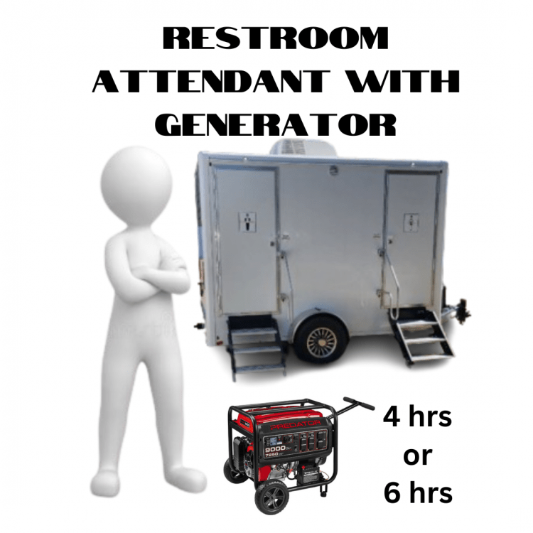 Restroom attendant with generator