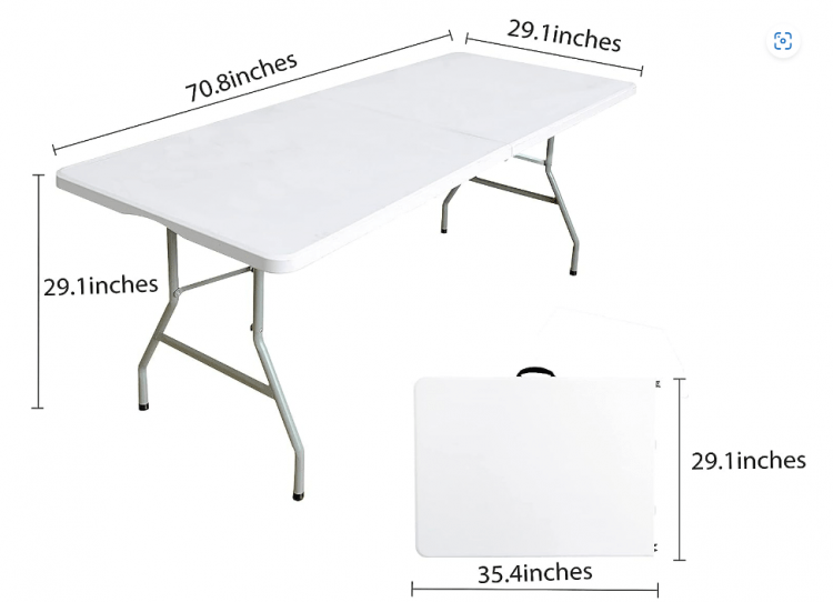 6ft Regt. Plastic Folding Table
