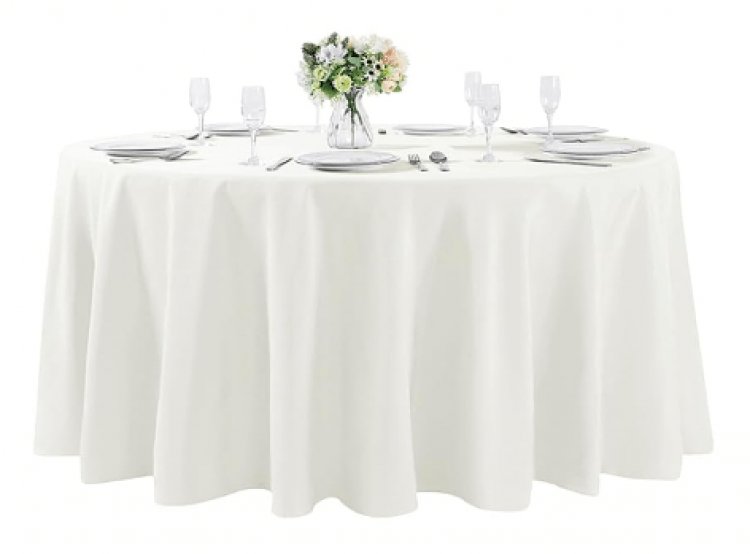 Ivory Round Tablecloth 120