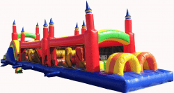 60FT. Castle Multi-Color Obstacle Course